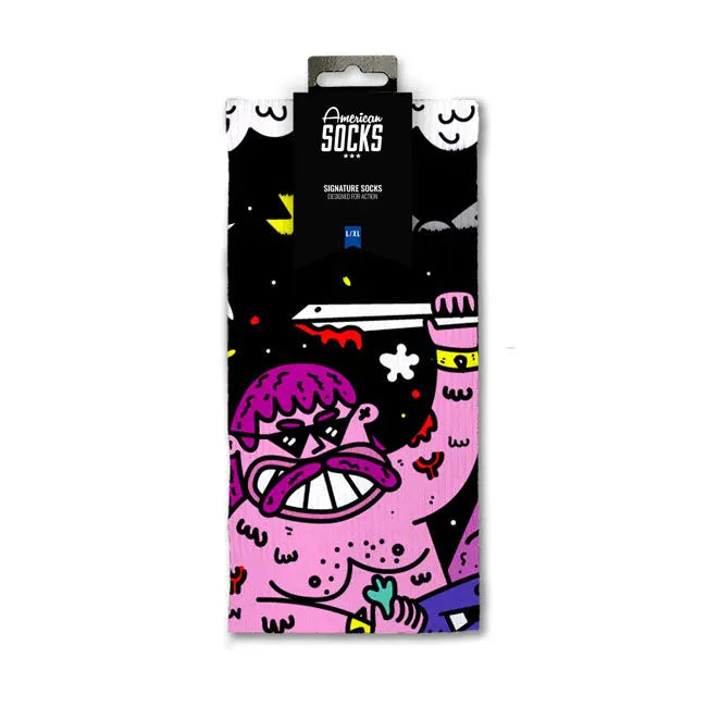 American Socks Signature Barbarian Socks Black FREE UK Delivery, FREE 365 Day Returns | Moto Central