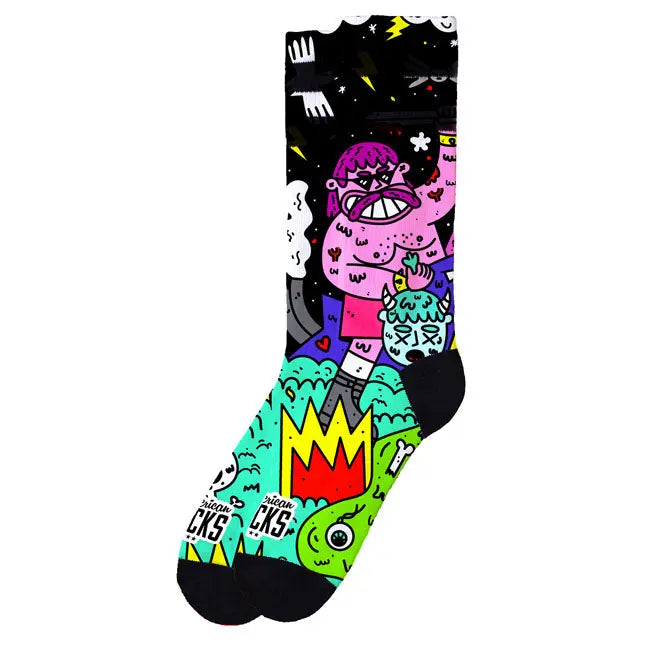American Socks Signature Barbarian Socks Black FREE UK Delivery, FREE 365 Day Returns | Moto Central