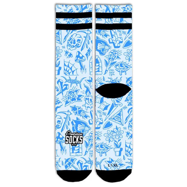 American Socks Signature Freaked Socks Blue FREE UK Delivery, FREE 365 Day Returns | Moto Central
