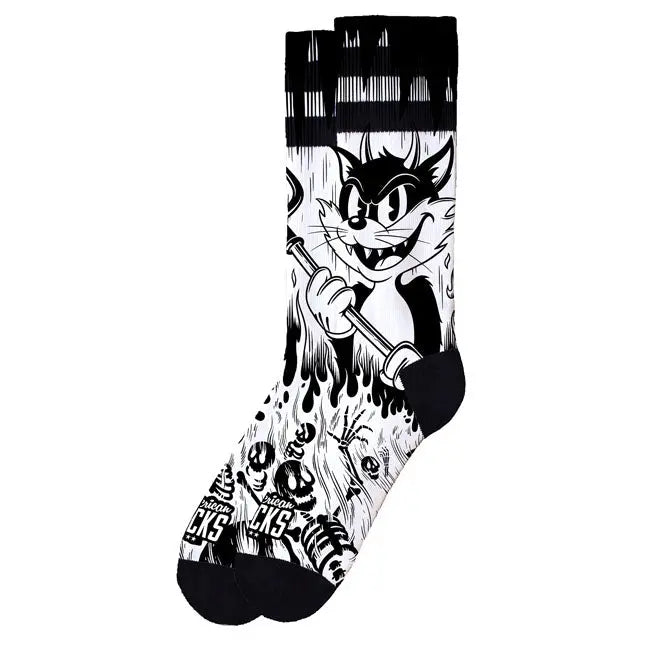 American Socks Signature Evil Cat Socks White FREE UK Delivery, FREE 365 Day Returns | Moto Central