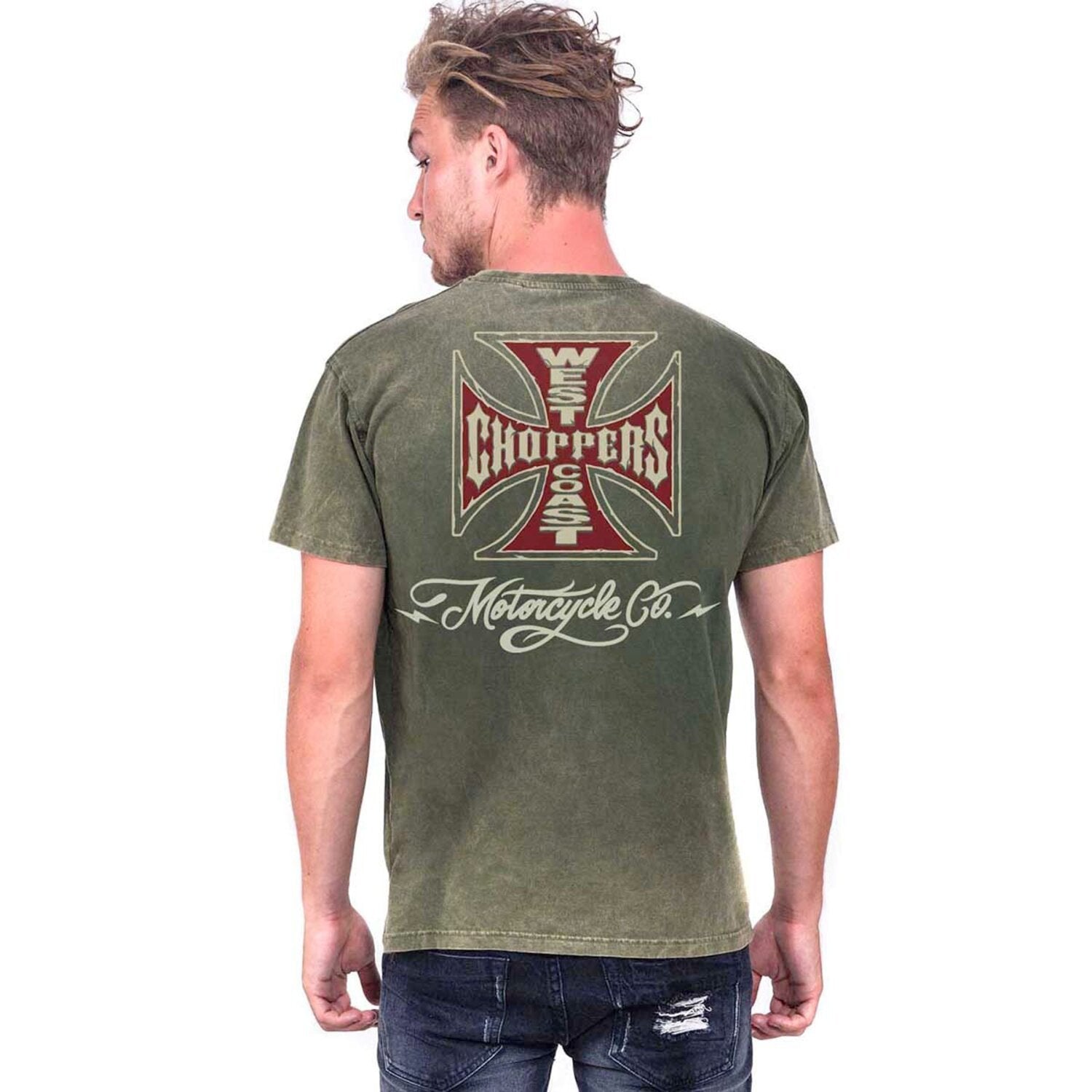 West Coast Choppers Motorcycle Co. Vintage T-Shirt Green Wash