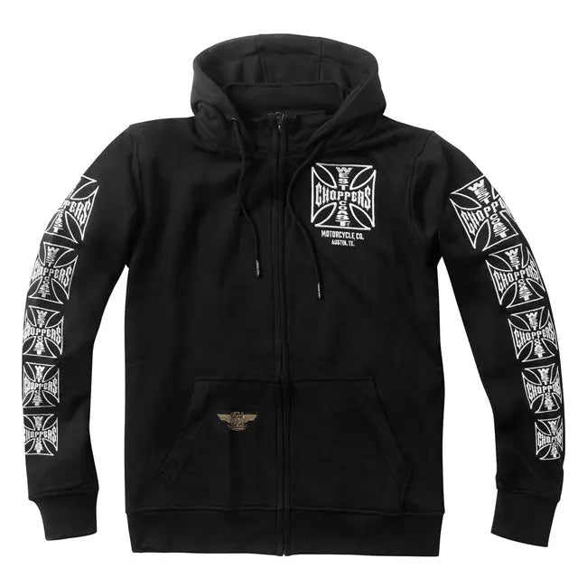 West Coast Choppers Dominator Zip Hoodie Black FREE UK Delivery, FREE 365 Day Returns | Moto Central