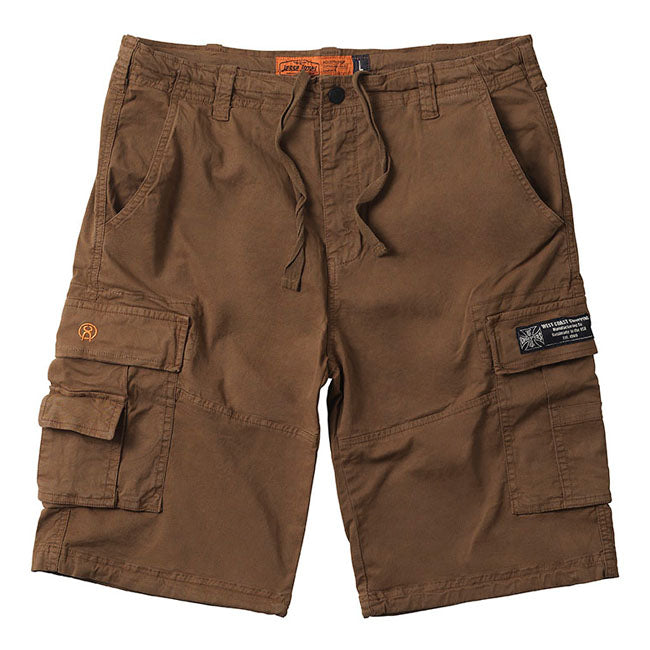 West Coast Choppers CFL Cargo Shorts Khaki / Brown FREE UK Delivery, FREE 365 Day Returns | Moto Central