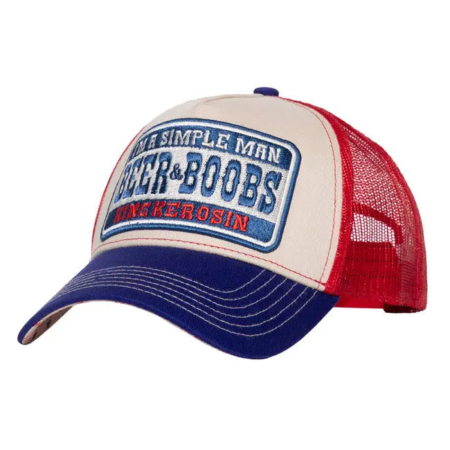 King Kerosin I'm A Simple Man Cap Off-White / Blue FREE UK Delivery, FREE 365 Day Returns | Moto Central
