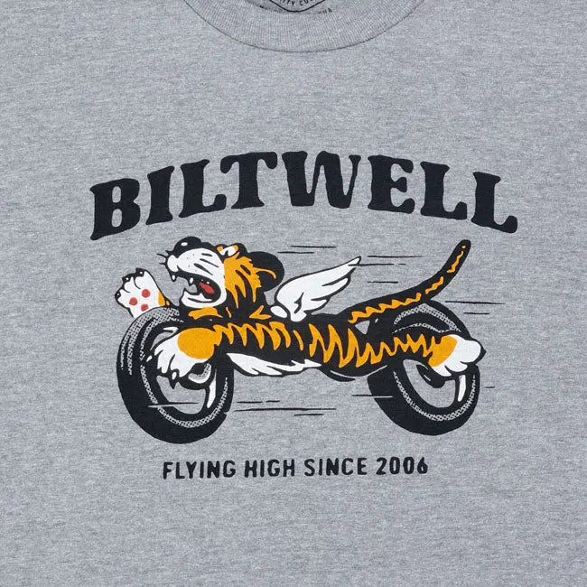 Biltwell Tiger Long Sleeves T-Shirt Graphite FREE UK Delivery, FREE 365 Day Returns | Moto Central