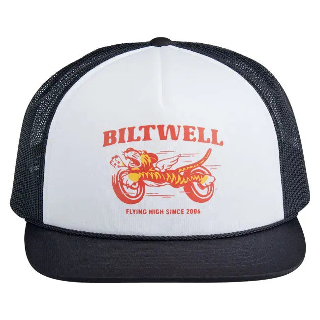 Biltwell Tiger Trucker Cap Black / White FREE UK Delivery, FREE 365 Day Returns | Moto Central