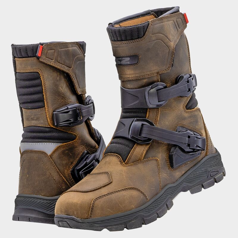 LS2 Adventure Waterproof Leather Boots Brown