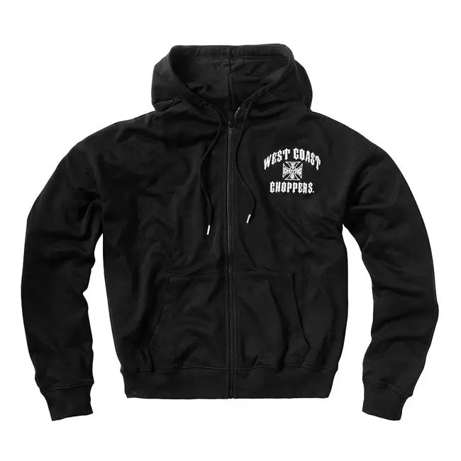 West Coast Choppers Iron Oversized Zip Hoodie Black FREE UK Delivery, FREE 365 Day Returns | Moto Central