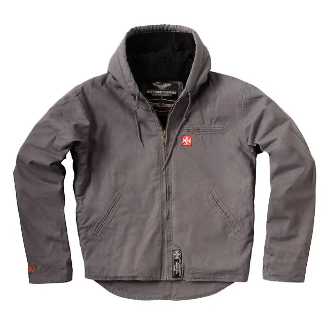 West Coast Choppers Sherpa Lined Work Jacket Charcoal FREE UK Delivery, FREE 365 Day Returns | Moto Central