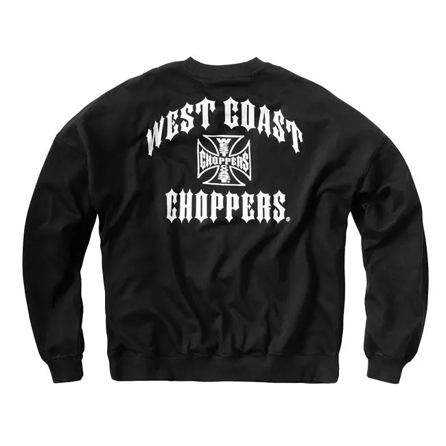 West Coast Choppers Iron Oversized Sweatshirt Black FREE UK Delivery, FREE 365 Day Returns | Moto Central