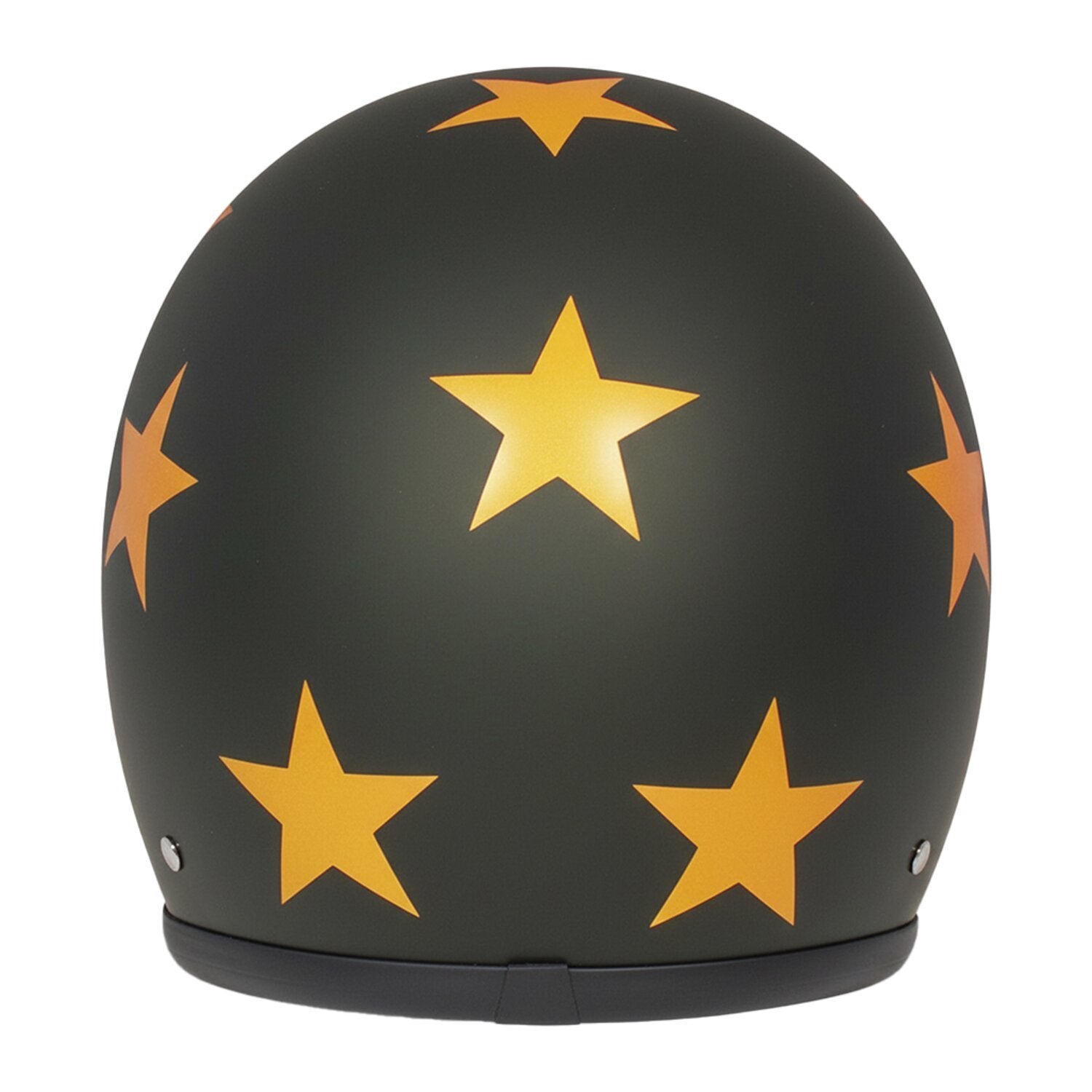 DMD Retro Jet Stars open-face motorcycle helmet, rear view