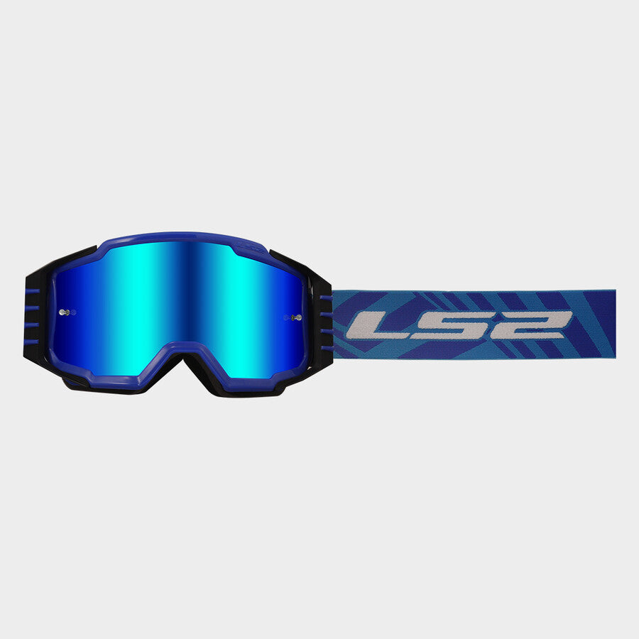 LS2 Charger Pro Goggles Blue With Iridium Visor FREE UK Delivery, FREE 365 Day Returns | Moto Central