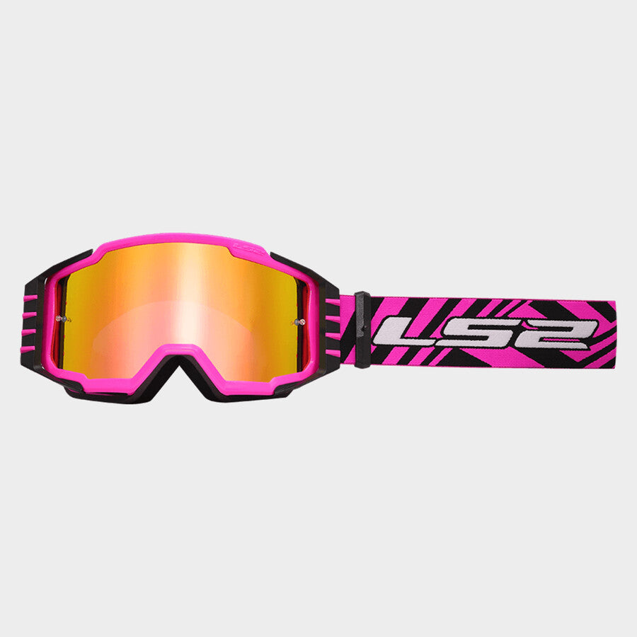 LS2 Charger Pro Goggles Pink With Iridium Visor FREE UK Delivery, FREE 365 Day Returns | Moto Central