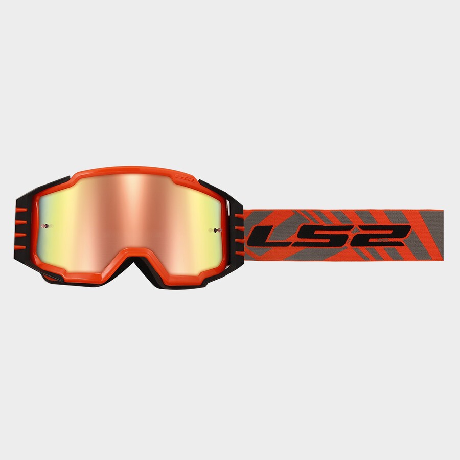 LS2 Charger Pro Kids Goggles Hi-Viz Orange With Rose Gold Iridium FREE UK Delivery, FREE 365 Day Returns | Moto Central