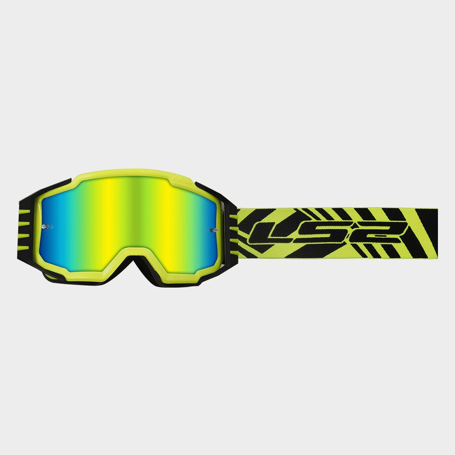 LS2 Charger Pro Kids Goggles Hi-Viz Yellow With Hi-Viz Yellow Iridium FREE UK Delivery, FREE 365 Day Returns | Moto Central