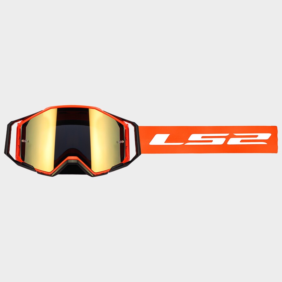 LS2 Netic Goggles Hi-Viz Orange With Rose Gold Iridium Visor FREE UK Delivery, FREE 365 Day Returns | Moto Central