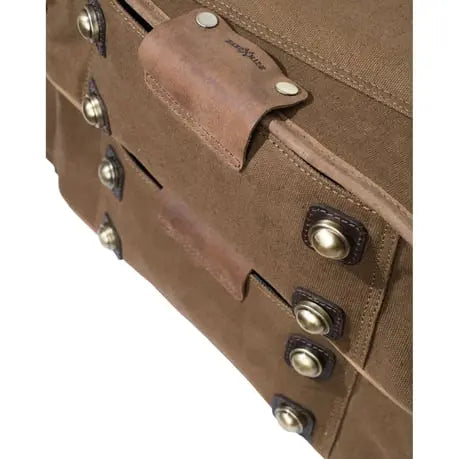 Trip Machine Expedition Saddlebag Brown / Tobacco - Pair leather mounting eyelets detail