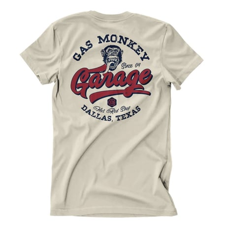Gas Monkey Garage Hot Rod Shop Logo T-Shirt Khaki FREE UK Delivery, FREE 365 Day Returns | Moto Central