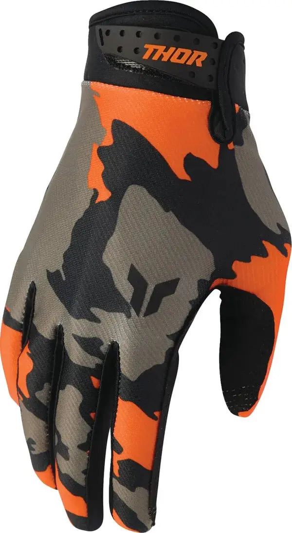 Thor Launchmode Hunter Textile Gloves Orange / Brown - FREE UK Shipping, FREE 365 Day Returns | Moto Central