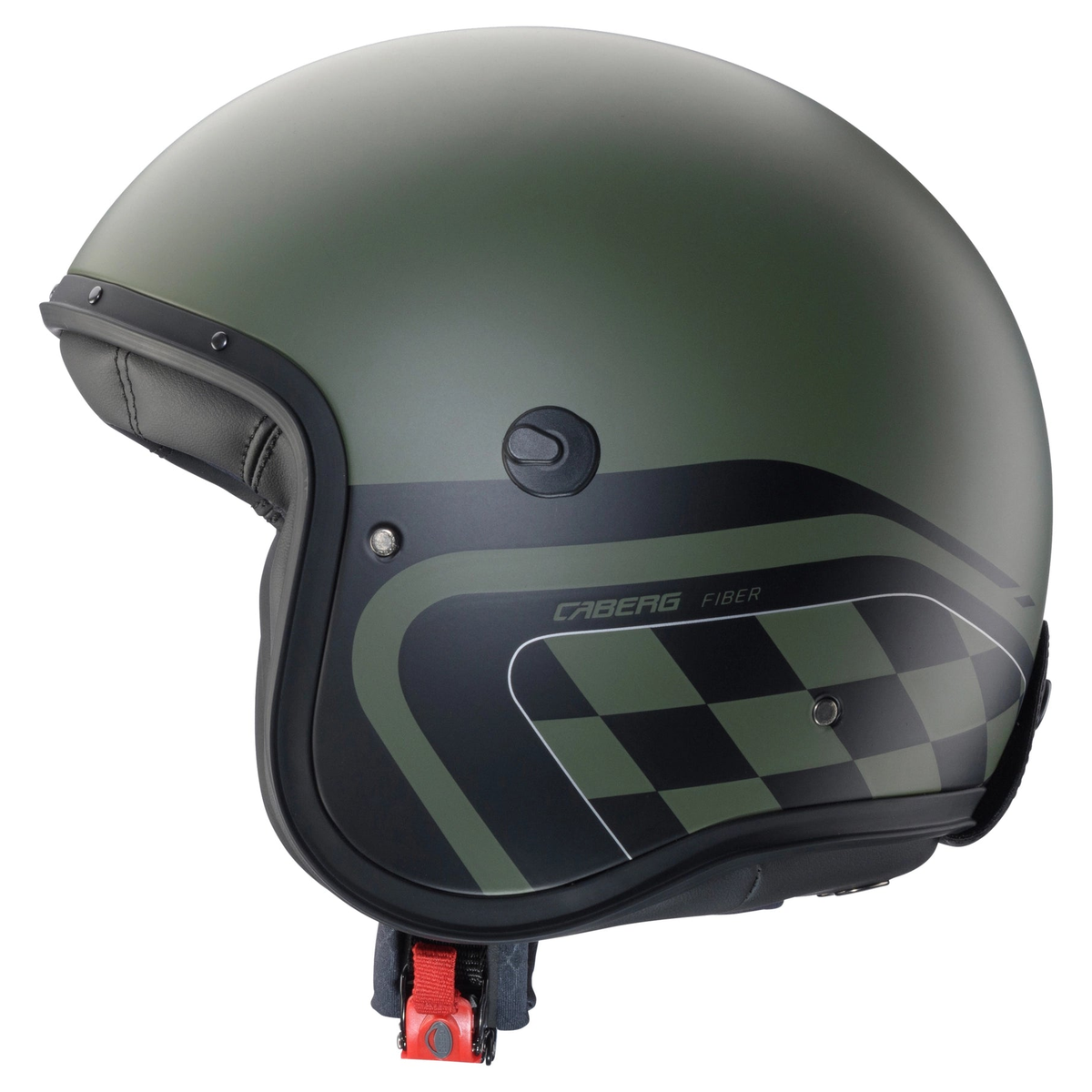 Caberg Freeride X Daytona Matt Military Green Black Silver open-face helmet left-side view