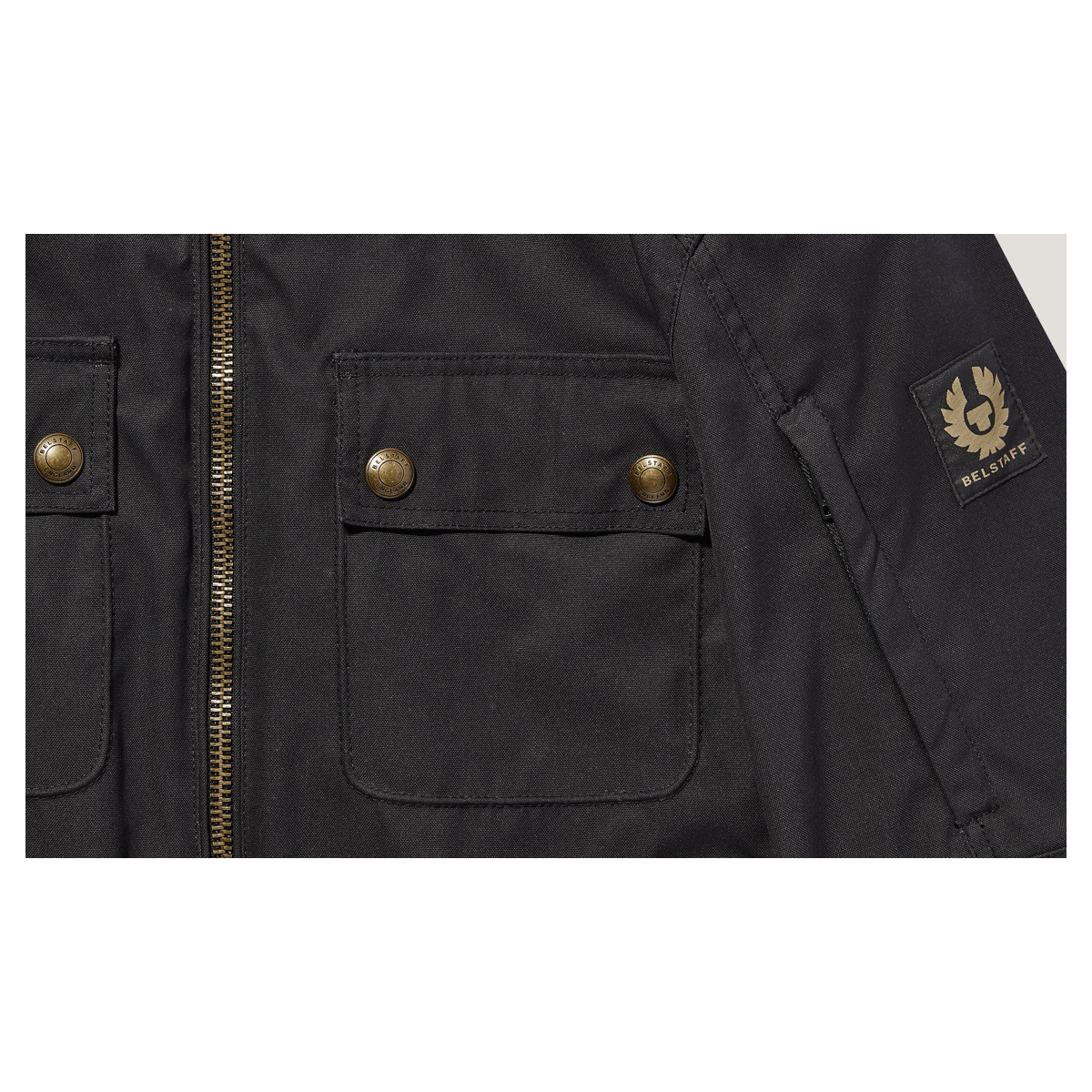 Belstaff Roberts Technical Cotton Canvas Textile Jacket Black FREE UK Delivery, FREE 365 Day Returns | Moto Central