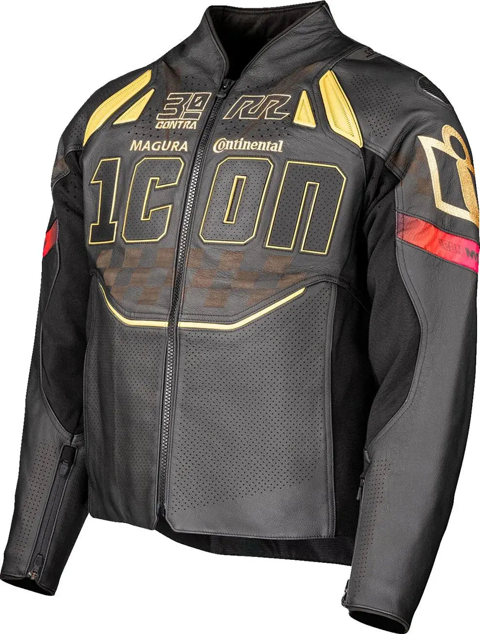 Icon Contra 3 Rizz Rizz Leather Jacket Black - FREE UK Shipping, FREE 365 Day Returns | Moto Central