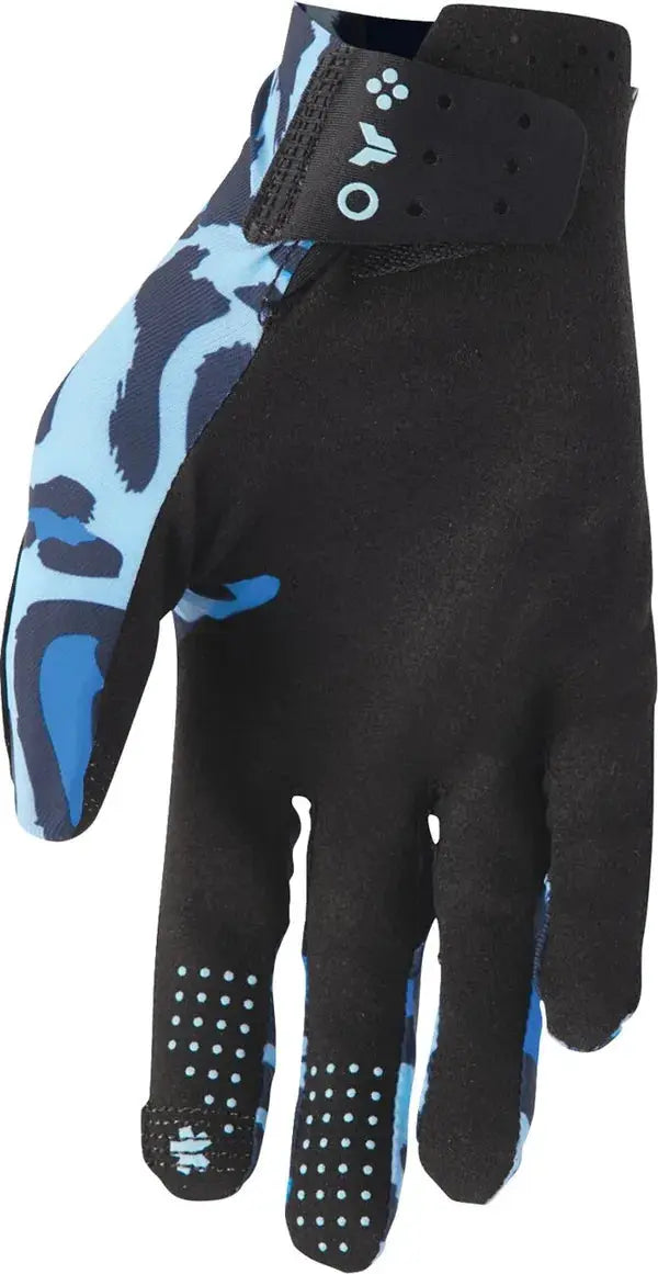 Thor Sportmode Cheetah Textile Gloves Blue / Midnight - FREE UK Shipping, FREE 365 Day Returns | Moto Central