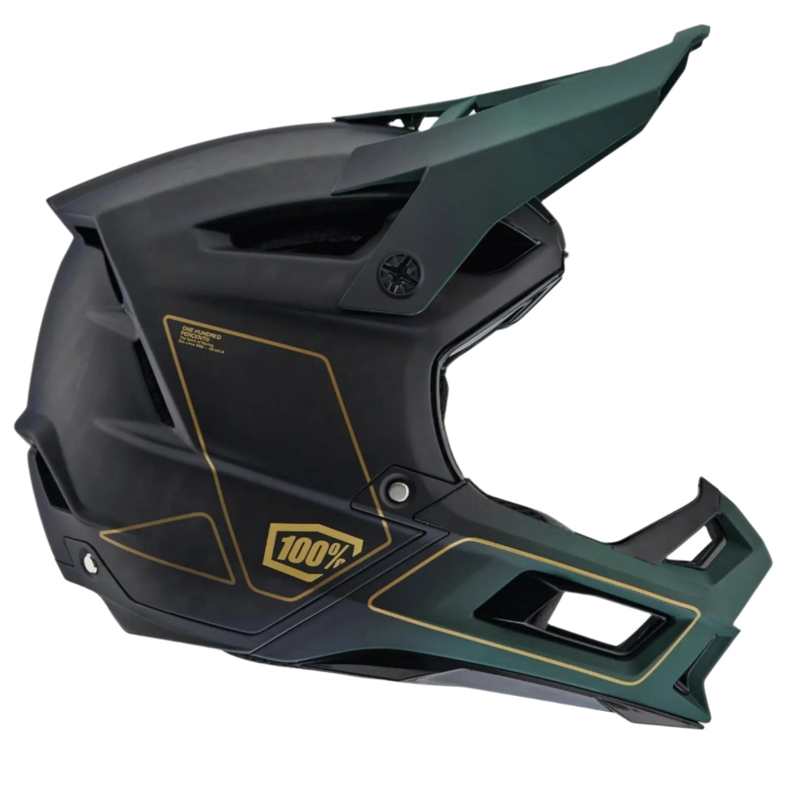 100% Aircraft 2 Helmet Carbon Gold / Forest - FREE UK Shipping, FREE 365 Day Returns | Moto Central