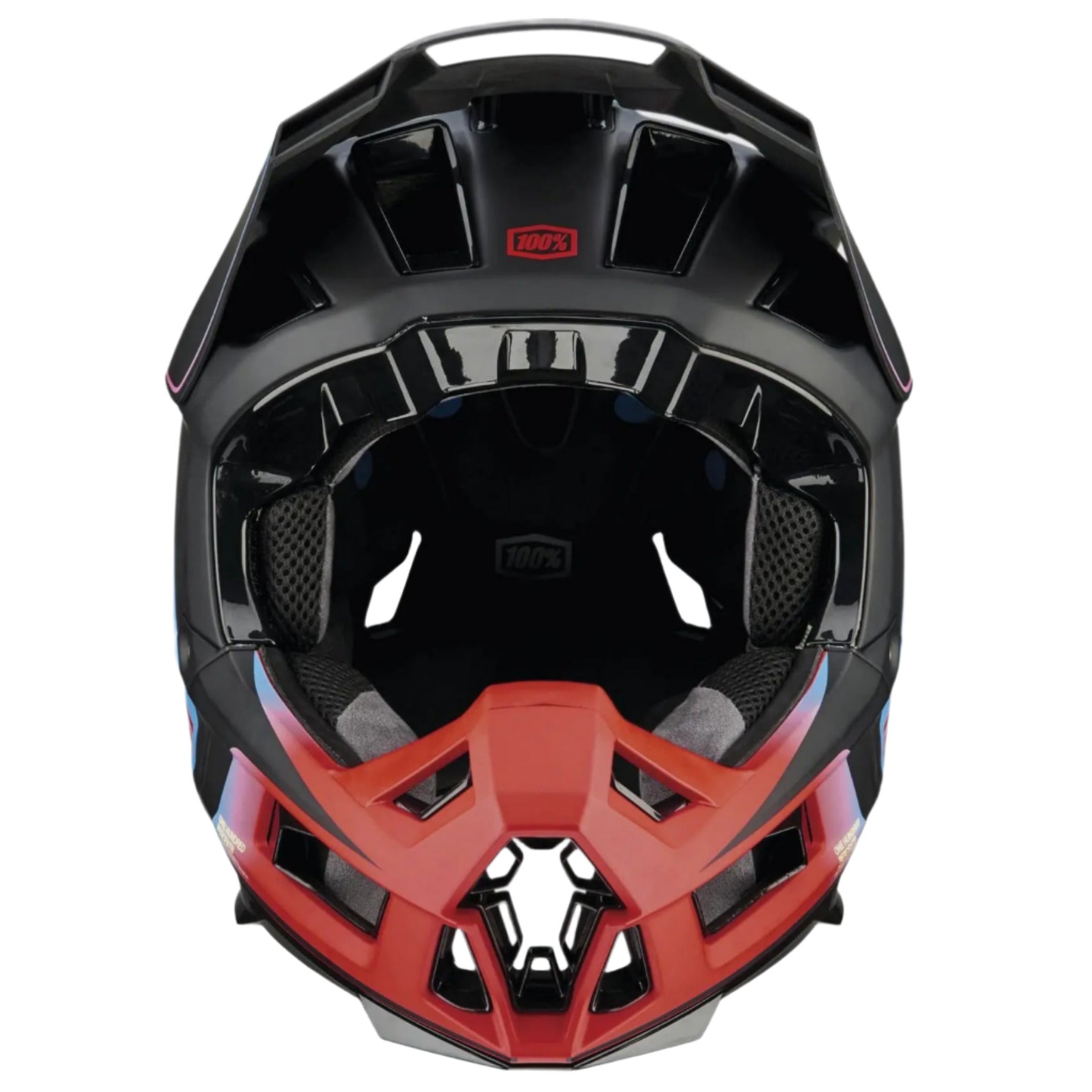 100% Aircraft 2 Helmet Carbon Steel Blue / Neon Red - FREE UK Shipping, FREE 365 Day Returns | Moto Central