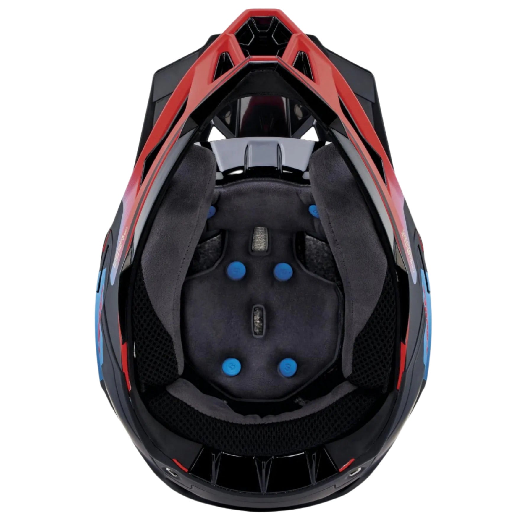 100% Aircraft 2 Helmet Carbon Steel Blue / Neon Red - FREE UK Shipping, FREE 365 Day Returns | Moto Central