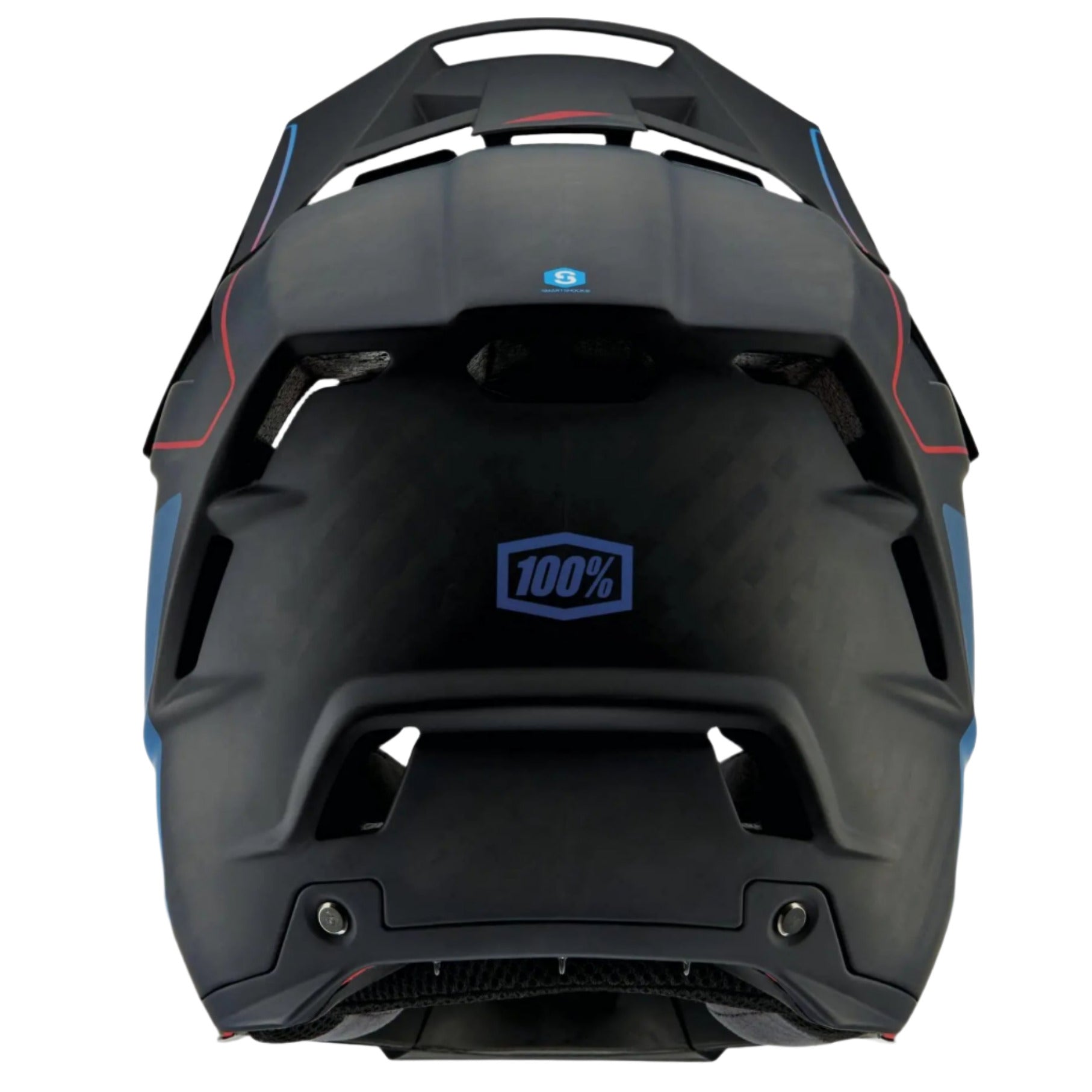 100% Aircraft 2 Helmet Carbon Steel Blue / Neon Red - FREE UK Shipping, FREE 365 Day Returns | Moto Central