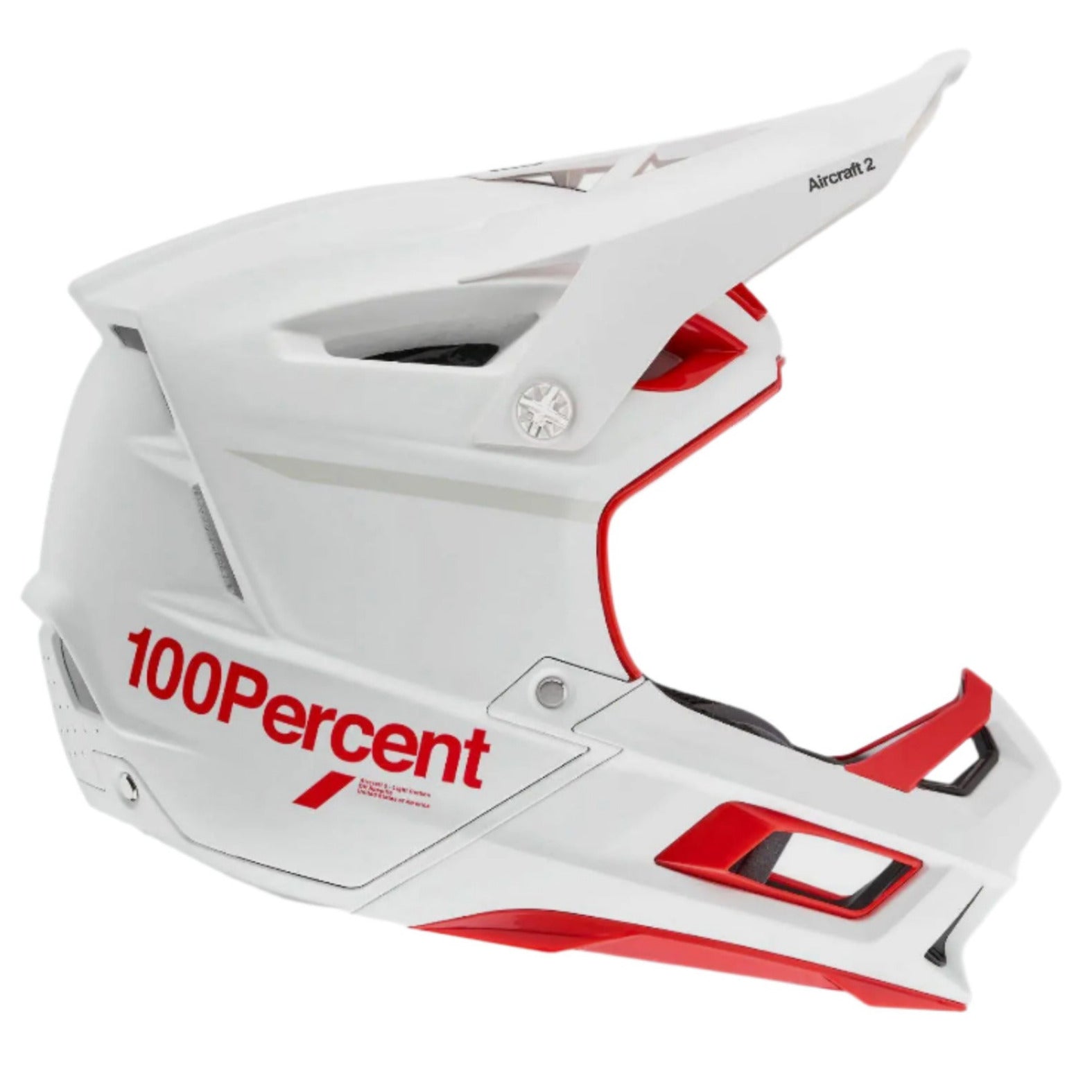 100% Aircraft 2 Helmet Red / White - FREE UK Shipping, FREE 365 Day Returns | Moto Central