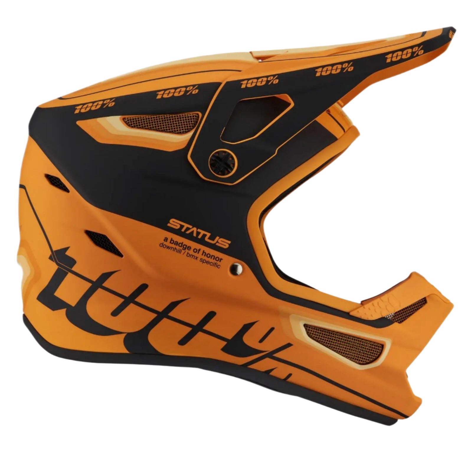 100% Status Youth Helmet Topenga Orange / Black - FREE UK Shipping, FREE 365 Day Returns | Moto Central