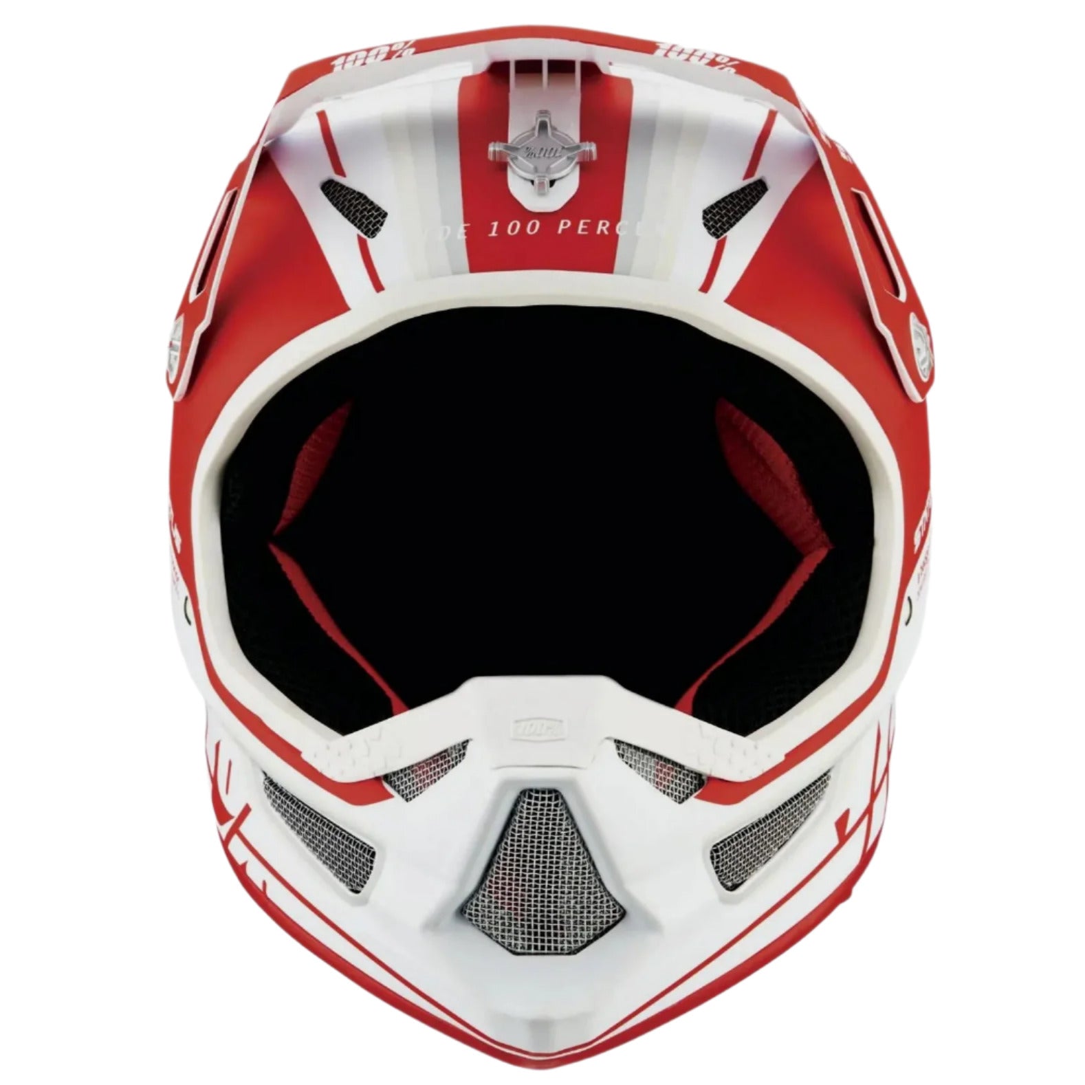 100% Status Youth Helmet Topenga Red / White - FREE UK Shipping, FREE 365 Day Returns | Moto Central