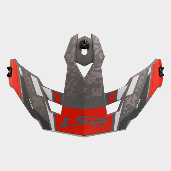 LS2 OF606 Peak Devor Matt Silver / Titanium Red