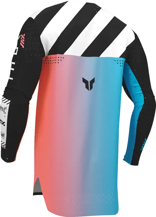 Thor Sportmode Synth Jersey Black / Coral / Turquoise - FREE UK Shipping, FREE 365 Day Returns | Moto Central