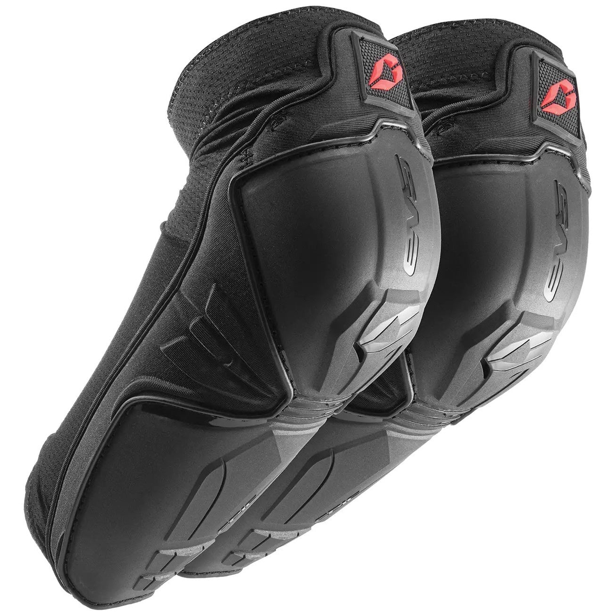 EVS Epic Elbow Guards Black, pair in angled front view