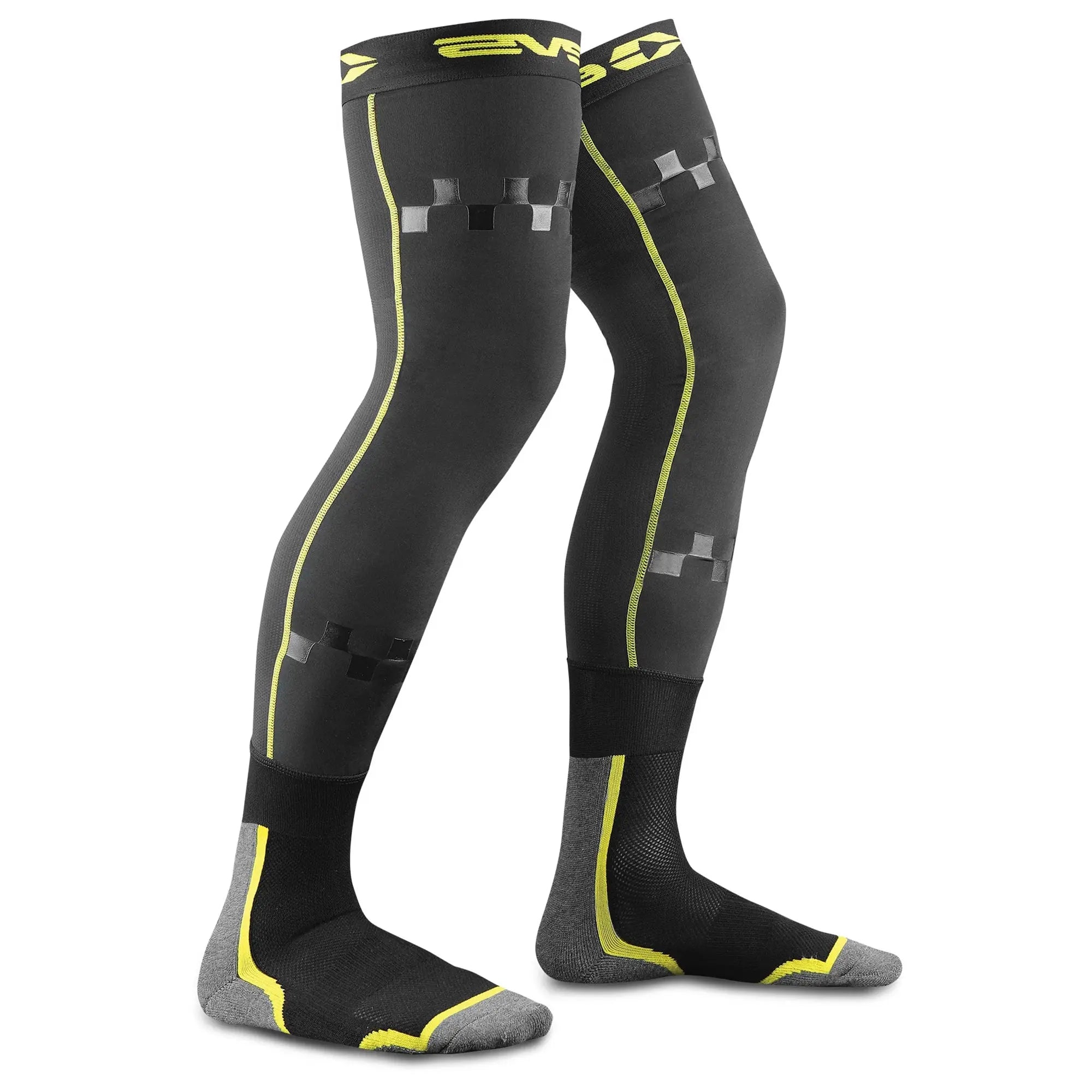 EVS TUG Fusion Knee Brace Liner / Sock Combo Black / Hi-Viz Yellow - FREE UK Shipping, FREE 365 Day Returns | Moto Central