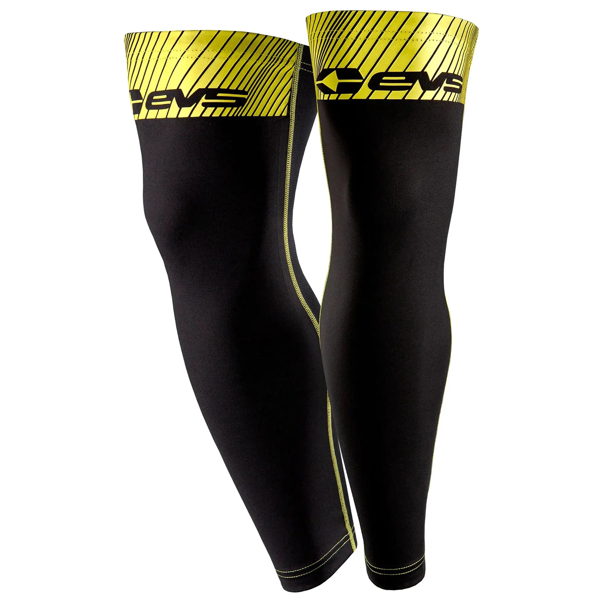 EVS TUG Knee Brace Sleeves Black / Hi-Viz Yellow - FREE UK Shipping, FREE 365 Day Returns | Moto Central