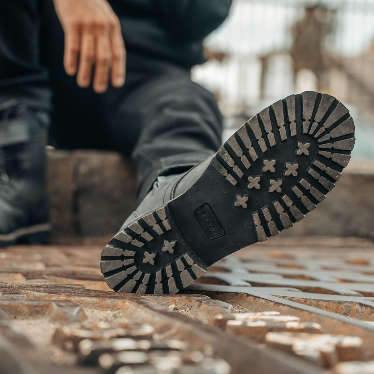 Spada Pilgrim Grande Rev.2 CE Waterproof Boots Distressed Black FREE UK Delivery, FREE 365 Day Returns | Moto Central
