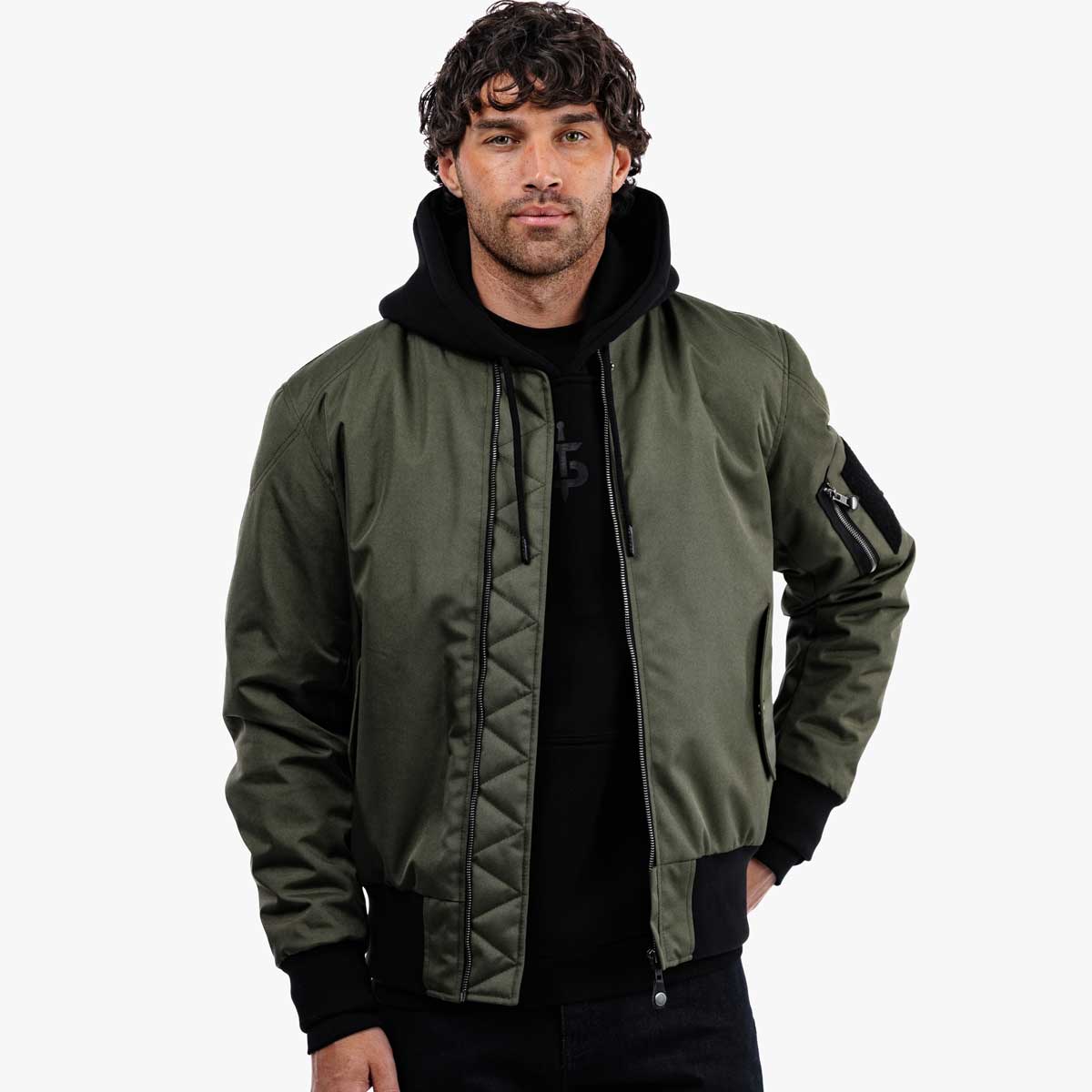 Spada Airforce MA1 CE Waterproof Bomber Textile Jacket Olive FREE UK Delivery, FREE 365 Day Returns | Moto Central