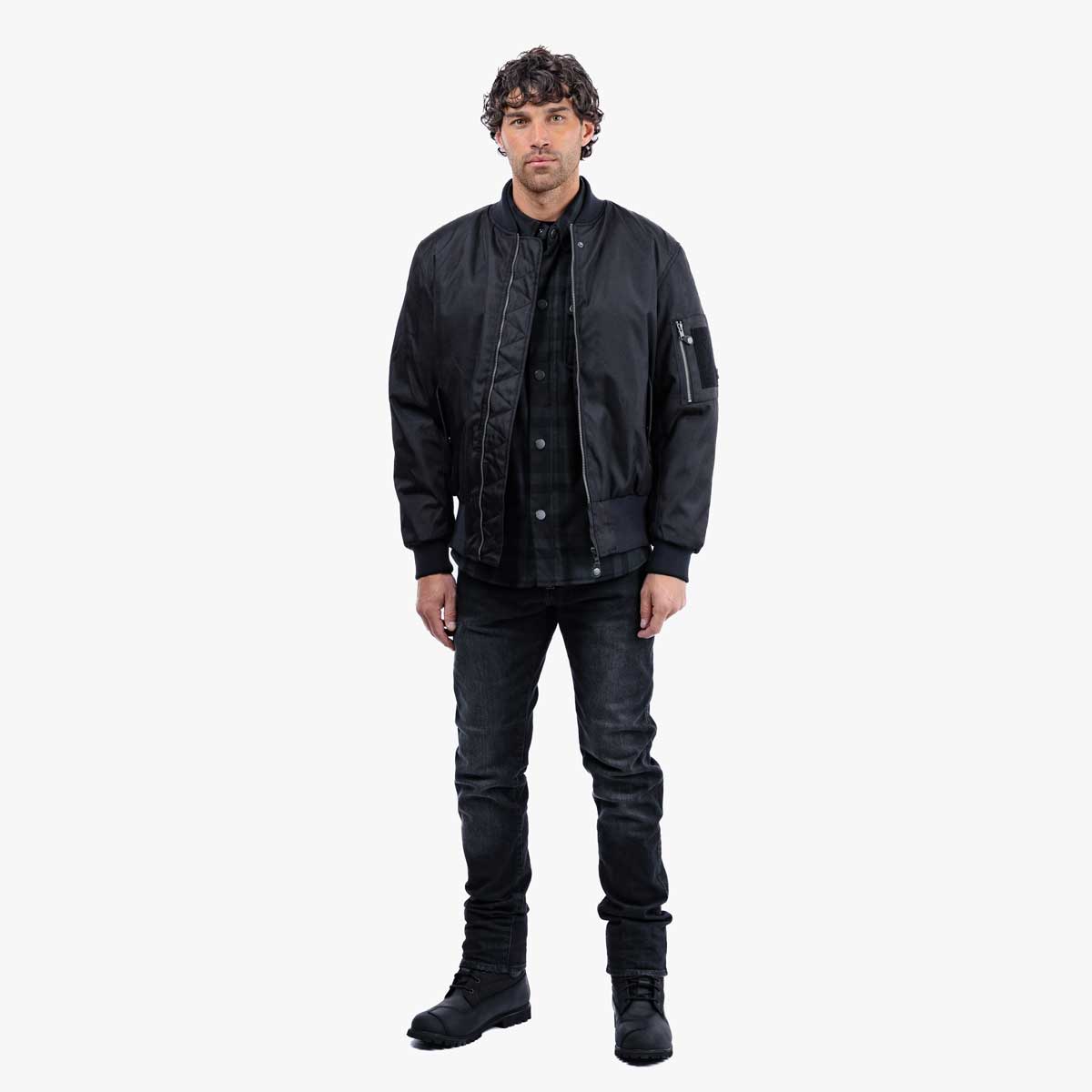 Spada Airforce MA1 CE Waterproof Bomber Textile Jacket Black FREE UK Delivery, FREE 365 Day Returns | Moto Central