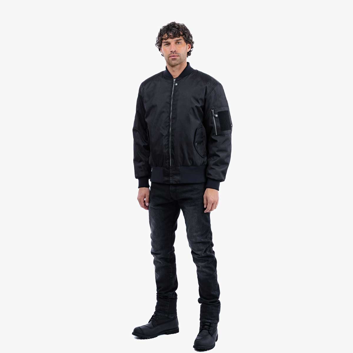 Spada Airforce MA1 CE Waterproof Bomber Textile Jacket Black FREE UK Delivery, FREE 365 Day Returns | Moto Central
