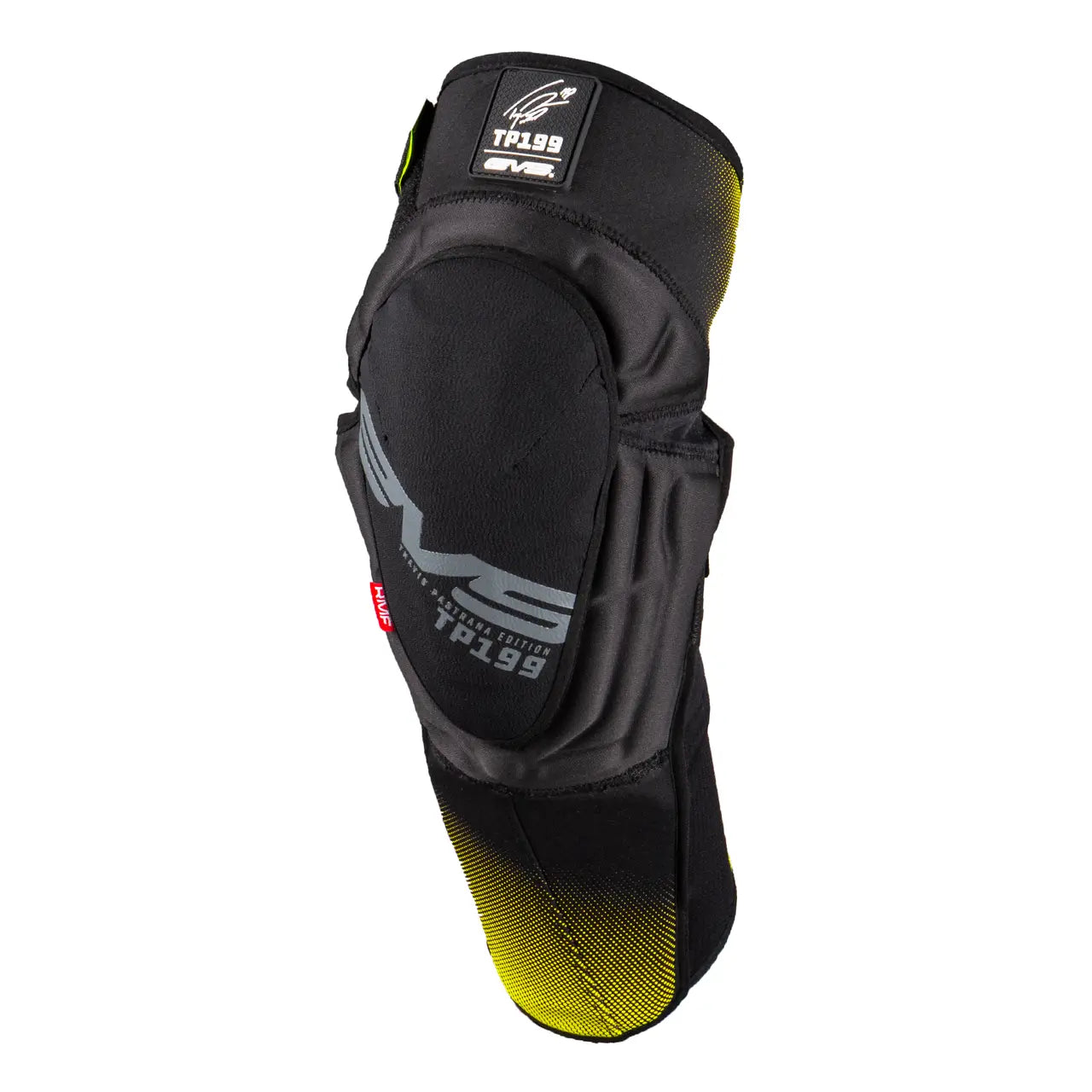 EVS TP199 Youth Knee Guards Black / Hi-Viz Yellow - FREE UK Shipping, FREE 365 Day Returns | Moto Central