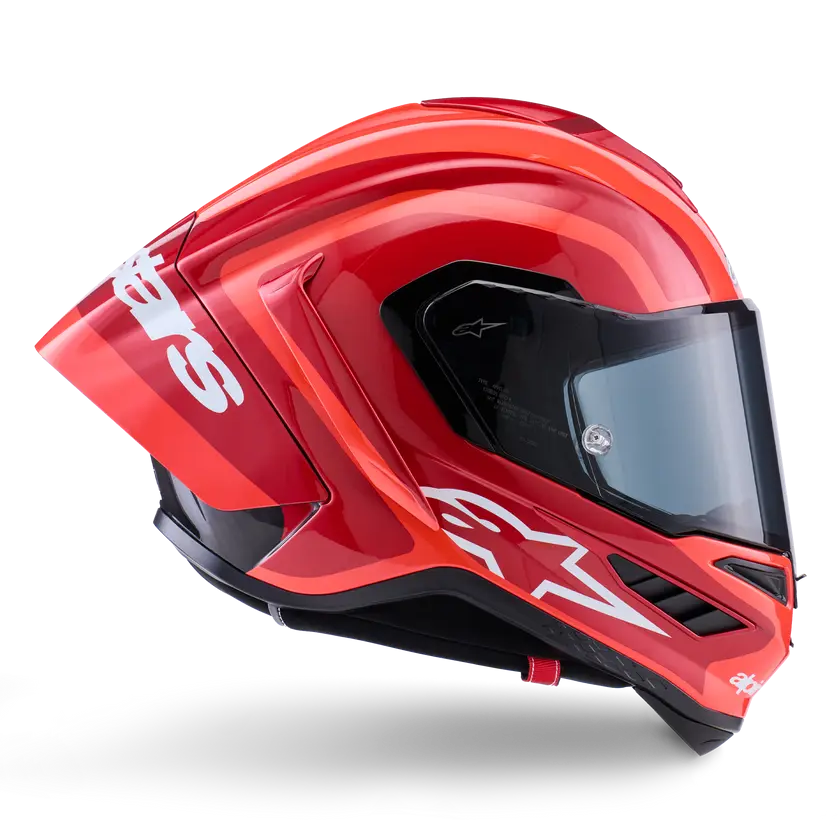 Alpinestars Supertech R10 Arius ECE 06 Gloss Black / White / Double Red FREE UK Delivery, FREE 365 Day Returns | Moto Central
