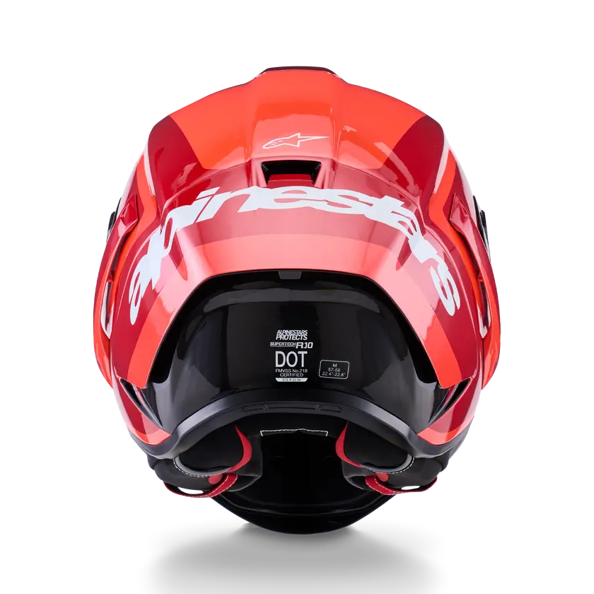 Alpinestars Supertech R10 Arius ECE 06 Gloss Black / White / Double Red FREE UK Delivery, FREE 365 Day Returns | Moto Central