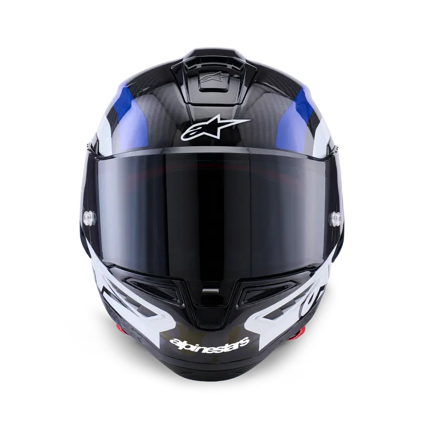Alpinestars Supertech R10 Arius ECE 06 Gloss Black / White / Blue FREE UK Delivery, FREE 365 Day Returns | Moto Central