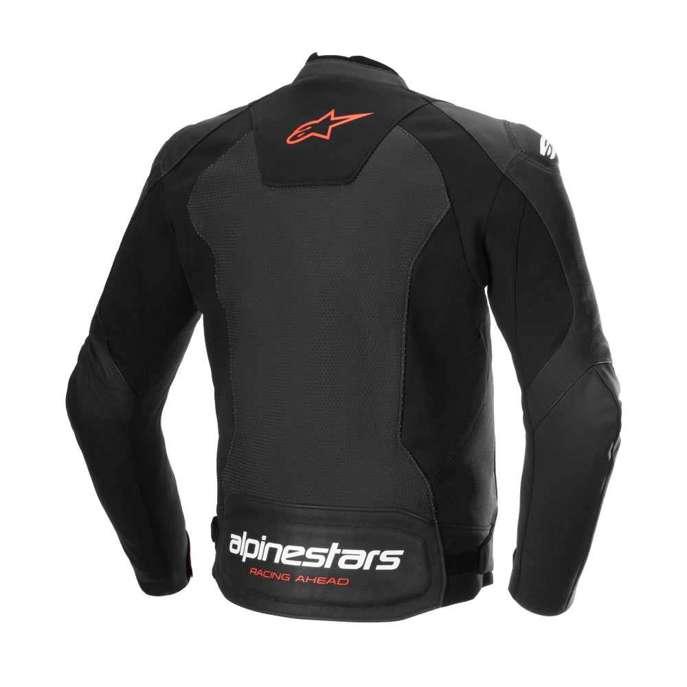 Alpinestars Faster V3 Airflow Leather Jacket Black / Fluo Red - FREE UK Shipping, FREE 365 Day Returns | Moto Central