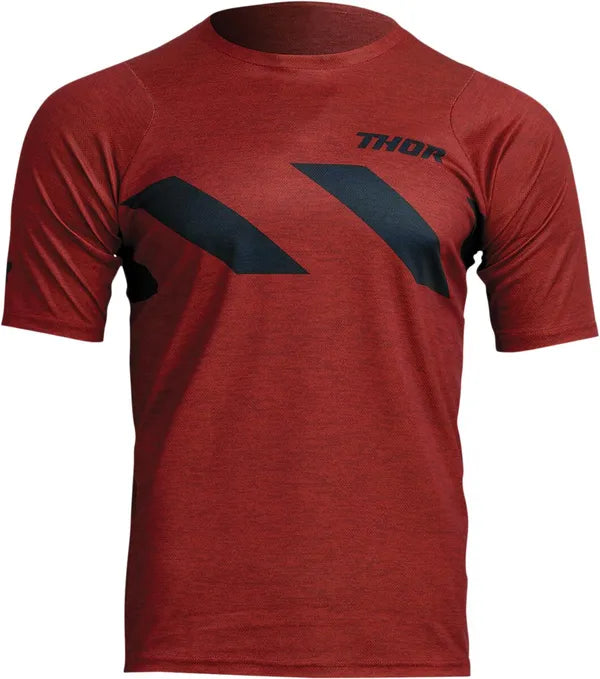 Thor Assist Hazard Short Sleeves Jersey Black / Heather Red - FREE UK Shipping, FREE 365 Day Returns | Moto Central