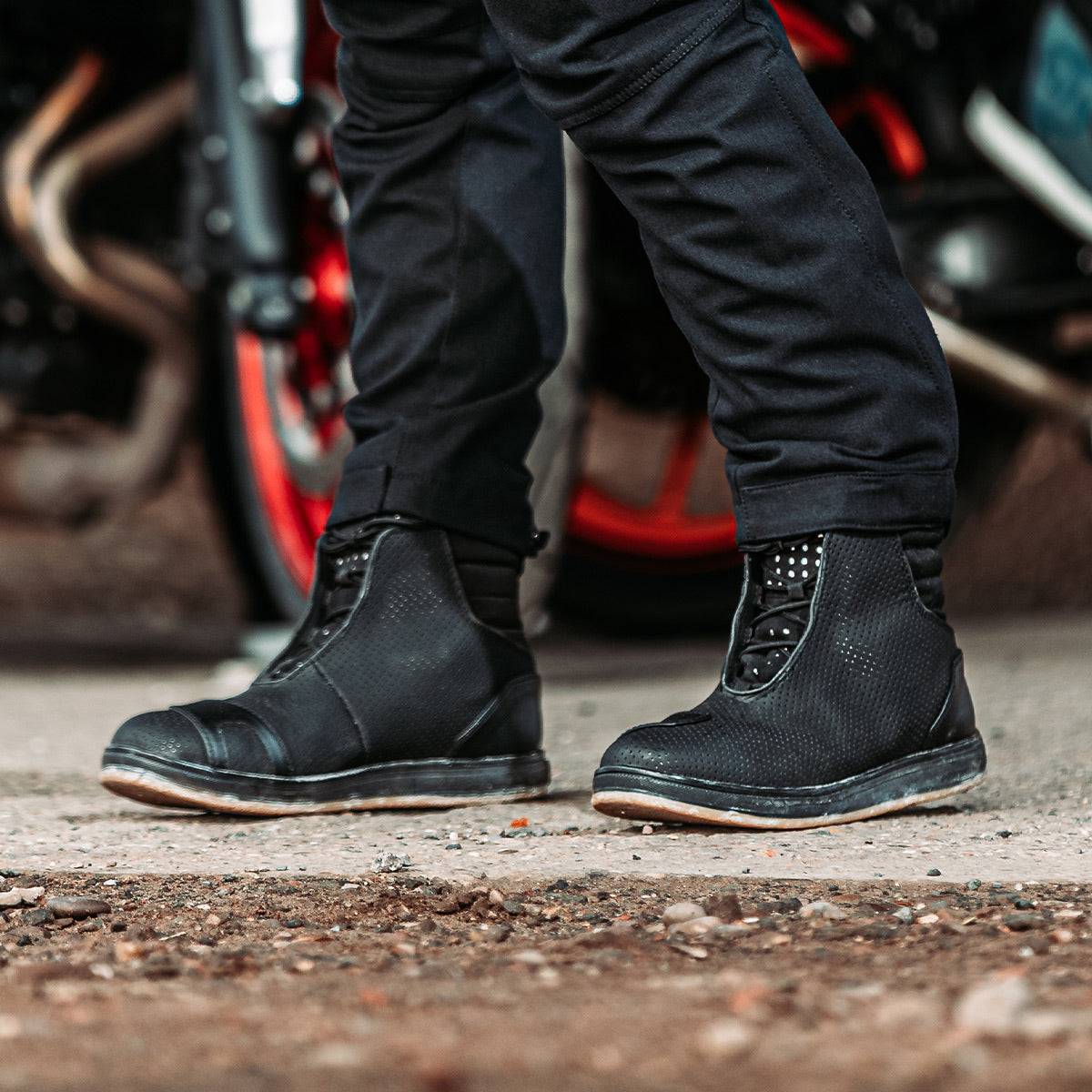 Spada Tachi Waterproof CE Trainer Boots Black FREE UK Delivery, FREE 365 Day Returns | Moto Central